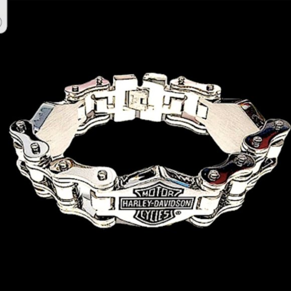 Harley Davidson Stainless Steel Bracelet Biker Shield Motorcycle Customized Size - Picture 6 of 11